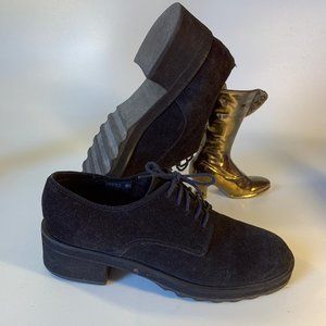 Gommus made in Italy black suede leather shoes Women's 8.5